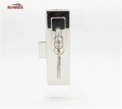 Serrure de porte coulissante en verre en aluminium ou en acier inoxydable de haute qualité avec clé en laiton